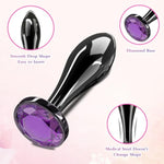 Anal Plugs Small Butt Plug, Anal Bead Adult Sex Toy Games,Personal Sex Toy For Adult Women,Men And Couples,Jeweled G Spot Anal Beads Toy(Purple)