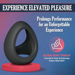 Flux Ring Cock Ring Noir - 100% Liquid Silicone Double Cockring For Adults, Stretchy & Flexible Sex Toys, Waterproof Adult Toys, Ergonomic Design Penis Ring, Ultra Soft Touch