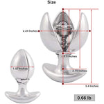 Metal Opening Lotus Anal Plugs Heavy Duty 304 Stainless Steel Adjustable Anus Lock Trainer Butt Expander With Handles Sex Toys Adult Games (Gs100)