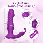 With Remote Control Thrusting Dildo Butterfly Clitoral Vibrator, Adult Sex Toys G-Spot Stimulator, Anal Vaginal Wearable Rabbit Panty Vibrator, 10 Vibration Modes For Women And Couples