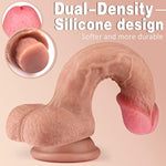 Realistic Dildo, 10 Inch Dual-Density Silicone Huge Penis With Strong Suction Cup For Hands-Free Play Flexible Dong For Vaginal G-Spot And Anal Masturbation