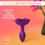 Open Roses Anal Plug, Silicone, Purple Rain Small