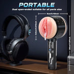 3 In 1 Vibrating Male Masturbator Pocket Pussy Sex Toys, 10 Powerful Vibrating Modes 3D Lifelike Textured Vagina, Textured Tight Anus & Real Pussy Adult Toys For Men, Dual Open-Ended Penis Massager