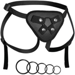Adjustable Strap On Harness, Wearable Strapon Pegging Dildo Harness For Couples, Adult Sex Toy With 5 Different Sized O-Rings, Suitable For Almost Any Dildo, Fits Waist Up To 52 Inches