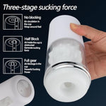 Male Masturbator, Sex Toy for Men Clear Pocket Pussy Vagina Texture, Transparent Manual Squeezable Sucking?6.5in Depth, Realistic Soft Fleshy Texture, Penis Training Masturbator (White)