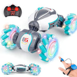 Gesture Sensing Rc Stunt Car, Birthday For Age 6 7 8-12 13+ Year Old Boys - Cool Toys For Kids, Hand Controlled Remote Control Twist Vehicle With Lights & Music, 4Wd Rotating