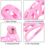 Male Pink Chastity Cage Chastity Cage 3.0 Male Chastity Device With 4 Rings Penis Lightweight Resin Cock Cage For Man Penis Bondage Exercise Male Sex Toy?Nub?