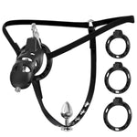 Cock Cage Male Chastity With Anal Butt Plugs, Adjustable Strap On Harness Chastity Belts Devices With 3 Sizes Rings, Penis Cage Adult Sex Toys With Bdsm Bondage Gear