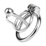 Stainless Steel Chastity Cage Stretcher With Easy Urination Penis Plug, Fully Hollowed Out Concealed Locking Cock Cage Sex Toys For Male Bondage Training Device (S,50Mm)