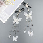 Female Metal Bullet Butt Plug with Jewelry Base Butterfly Style Butt Plug Bell Butterfly Adjustable Breast Clamp Sex Toy Set