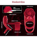 Vibrating Cock Ring Penis Sleeve With Rose Clitoral Stimulator, 3 In 1 Penis Ring Vibrator Couples Adult Sex Toys For Men Women, Male Female Couple Sex Toy With G Spot Clitoris Vibrator