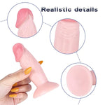 4.7 Inches Realistic Dildo For Beginners, Silicone Anal Dildos Lifelike Fake Penis For Women/Men/Gay, Adult Sex Toys For G Spot Stimulator Anal Plug Training Sets (Flesh)