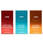 Dotted Pleasure&Ultra Thin&Ribbed Condoms, For Ultra Sensitivity, Natural Latex, Lubricated Condoms - 30 Count