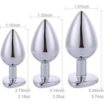 Anal Plugs Set Metal 3 Pcs Butt Plug Anal Trainer Kit Women Men Sex Toys Heart Shaped Jewelry Valentine'S/Birthday Gift For Beginners Advanced Users (Light Purple)