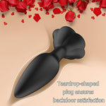 Rose Anal Plug Silicone Butt Plug For Women Pleasure, Beginner Anal Toys Training Butt Plug Anal Flower Sex Toys Cute Butt Plug Starter Kit Anal Sex Toy For Her (Black)