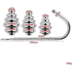 Stainless Steel Metal Backyard Anal Hook Toy Tapered Thread Long Handle Anal Plug Adult Sex Toys