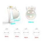 White Rabbit Ears Chastity Cage Sex Toy With 4 Different Sized Rings, Breathable Cb Penis Cage With Concealed Lock For Men Sm Bondage And Restraint
