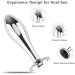 Anal Plug Adult Sex Toys, 3Pcs Anal Butt Plug Set Metal Butt Plug Sex Toys Luxury Jewelry Design Fetish Anal Toys For Adult Unisex (Black)