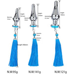 Stainless Steel Anal Plug Butt Plug Tassels Trainer Set With A Pair Of Nipple Clips Anal Massager Sex Toy For Men Women Unisex Gay(M,Yellow)