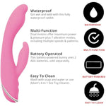 Silicone G Gasm Rabbit Vibrator, Dual Motors For G Spot And Clitoral Stimulation, 7 Vibration & Intensity Modes, Waterproof, Rechargeable, 8 Inches, Requires 2 Aaa Batteries