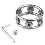 Stainless Steel Penis Ring Metal Cock Ring With 6 Adjustable Screws For Penis Restraint Punishment Stimulation Pleasure Cockring For Men Bdsm Male Sex Toys (1.77 In)