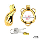 Metal Cock Cage Sex Toys Male Chastity Devices With Belt And Invisible Lock Used To Restrain A Man'S Penis Sm Bondage Gear Chasity Belts Made Of Stainless Steel (Gold,2.0In)