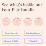 Playground Four Play Bundle, Vegan, Water Based Lubricant, Vitamin E, Hyaluronic Acid, Eco-Friendly Packaging, 4-Pack (Love Sesh, After Hours, Mini Escape, Date Night)