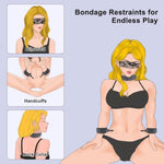 Sex Bondage Restraints Set, Adjustable Nylon Bdsm Handcuffs Neck Collar Bdsm Blindfold Sex Toys For Couples, Sex Straps For Erotic Adult Game Role Play
