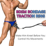 CBT Testicle Sex Bondage Harness BDSM Cock Ball Rings Scrotum Pullers Chastity Belt SM Male Chastity Belts Leather Restraints Rope Chain Leash Crusher Toys for Adult Men Couples Black
