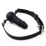 Realistic Silicone Dildo Gag For Sex Games, Open Mouth Sex Penis Gag Muzzles, Silicone Sex Toys Bondage Ball Gags For Sm Games (Black-1)