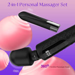 G Spot Vibrator & Bullet Vibrator Set,30 Vibration Modes,LCD Display Mini Female Toy,Silicone Wand Massager Clitoral Stimulator G spot Dildo,Quiet Adult Sex Toy for Women Couples Play