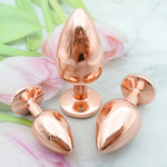 Anal Sex Trainer Set 3Pcs Stainless Steel Butt Plug, Expanding Anal Plug Training Kit Rose Gold Adult Sex Toys For Men And Women Gift (Rose Pink)