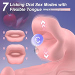 G Spot Vibrator Rose Sex Toys - 3 In 1 Tongue Vibrator Adult Sex Toy With 6 Wiggling 7 Licking & 10 Vibrating Modes, Rabbit Vibrators Realistic Dildo Clitoral & Anal Stimulator For Women Beginners