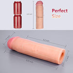 Penis Sleeve Extension, Cock Extender, Realistic Textured, Pleasure Enlager&Enhancer, Body-Safe & Ultra-Soft Stretchy Material