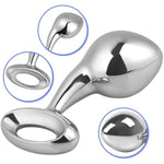 Stainless Steel Anal Plug Anus Stretcher Butt Plug With Ring Handle Prostate Massager G-Spot Stimulation Adult Sex Toys For Men Women Couple Beginner (S)
