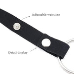 Male Chastity Device Accessories, Anti-Off Penis Cage Strap Chastity Cage Auxiliary Belt With Scrotum Cock Rings, Black Adjustable Elastic Belt + 45Mm Stainless Steel Ring