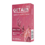 Strawberry Flavored Lubricated Condoms, Comfortable And Intensified Lubricant Condoms For Men, Premium Natural Latex, 10 Count Pack