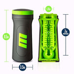 Blush M For Men 8.5" M2 Superior Masturbator, 3 Pleasure Chambers Stroker, Flip Open Squeeze Pressure Control Cup, Soft X5 Plus Sleeve, Realistic Blowjob & Vagina Sensation Adult Sex Toy Men - (Black)