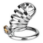 Stainless Steel Cutout Chastity Cage With Invisible Concealed Lock And Key For Men, Anti Escape Penis Cage Adult Sm Restraints Sex Toy Game, Cock Cage For Everyday Wear, Home And Office (L,40Mm)