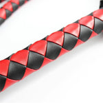Fetish Whips 48" Leather Horse Crop, Red And Black Riding Crop Whip, Faux Leather Crop Whips, Leather Horse Crop Whip For Couples