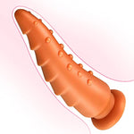 Liquid Silicone Anal Plug For Men And Women - Masturbation And Anal Expansion With Strong Suction Cup - Double Pleasure With Grain Layered Design On Both Sides (S)