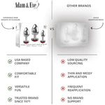 Three Hearts Gem Anal Plug Set, 3 Piece Polished Aluminum Butt Plug Kit With Sparkling Jewel Bases, Small Medium Large Sizes, Tapered Tips For Easy Insertion, Includes Velvet Storage Bag