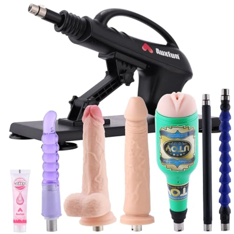 Sex Machine Thrusting Dildo Machine For Man, Love Machine Fuck Machine For Women With 3Xlr Connector, Adult Sex Toys Masturbator Realistic Dildo 7 Attachments For Couples