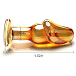 Glass Anal Butt Plug Anal Dilator With Long Neck And Vivid Glans Prostate Massager Pleasure Wand Dildo Sex Toy For Men Women (Small)