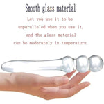 Realistic G-Spot Double Ended Dildo, Glass Anal Butt Plug Sex Toys Smooth Anal Plug Adult Toys Anal Trainer Buttplug With Round Ball Tapered Head Massager Sex Toy For Men Women Masturbation