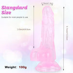 5 Inches Small Realistic Dildo Anal Plug with Powerful Strong Suction Cup, Sex Toys Butt Plug Play for Women/Lesbian, Men/Gay, Couple (Pink)