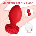 Rose Toys Anal Plug Sex Stimulator For Women, Silicone Butt Plug High-End Training Kit, Adult Sex Toy, 3 Pack Different Size Luxury Anal Toys With Red Rose Base Prostate Sex Toys For Man Or Gays