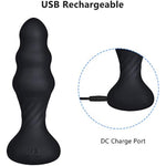 Thrusting Anal Vibratorvibrating Butt Plug With 7 Powerful Patterns, Thrusting Sex Toys For Men Black