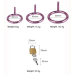 Metal Chastity Device, Male Cock Cage Stainless Steel Chastity Cage Device With 50Mm Cuff Active Ring Sex Restraints Bdsm Toy Sex Toy For Men, Rose Pink
