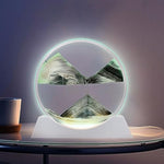 7 Inch Moving Sand Art Picture with Light, 3-Color Deep Sea Desktop Decor